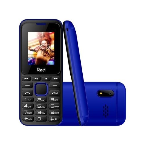 Celular Red Mobile Fit Music II M011G Preto/Azul Tela 1.8 Câmera VGA Expansível até 8GB