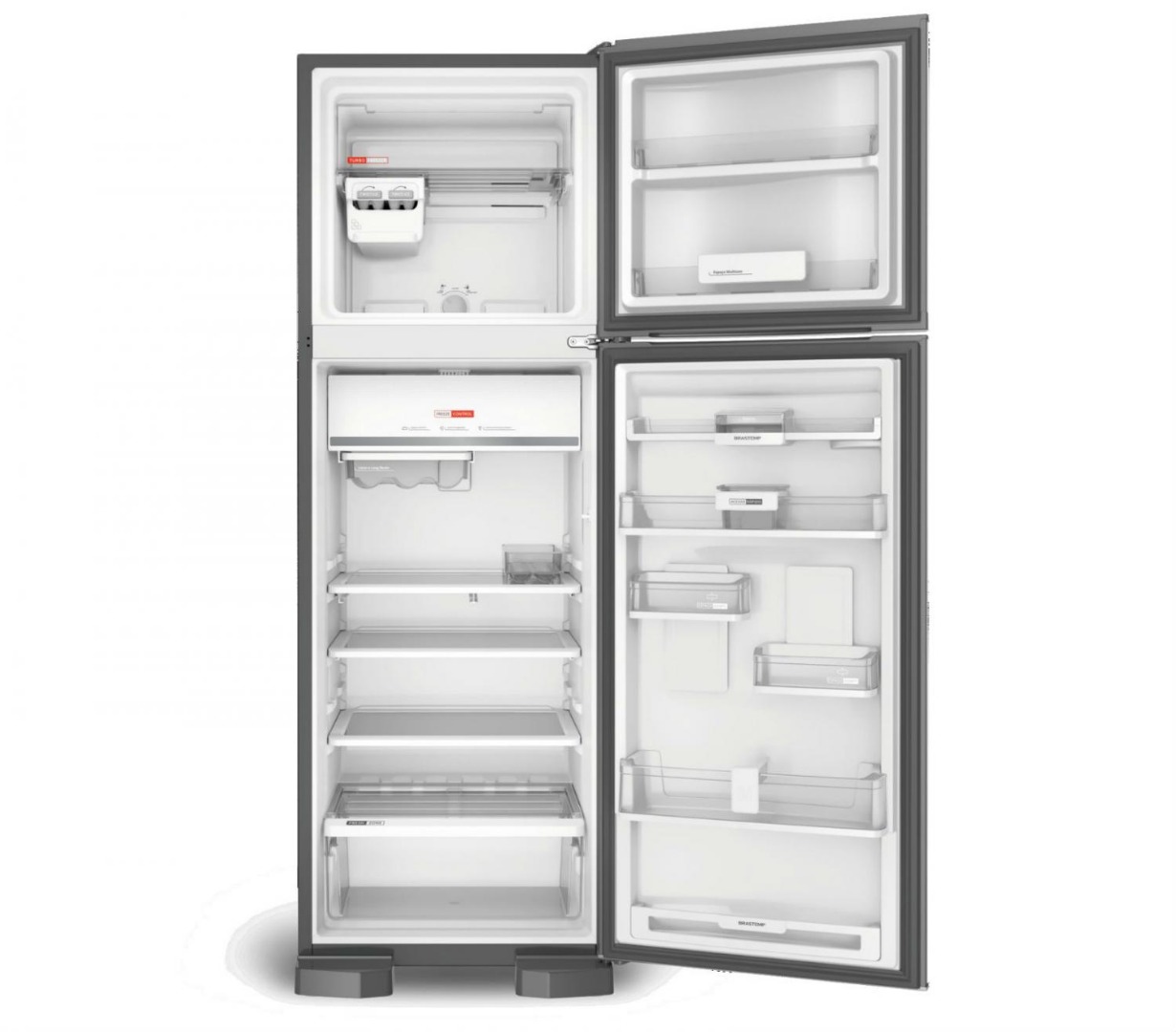 Refrigerador Brastemp BRM53HKBNA Frost Free Duplex 400 Litros Platinum com Espaço Adapt 220V