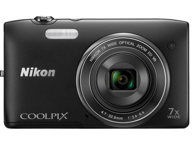 Câmera Digital Nikon Coolpix S3500 20.1MP Zoom óptico 7x Cartão 4 GB Preta