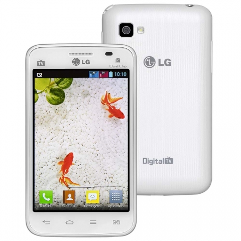 Celular LG Optimus L4 II Dual Chip E467 Branco Desbloqueado TIM, Android 4.1, Processador de 1GHz, TV Digital, Radio FM, MP3, Câmera 3.0, 3G