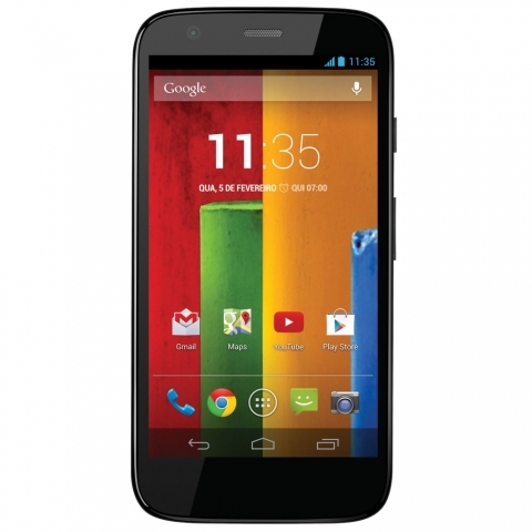 Celular Motorola Moto G Dual Preto Desbloqueado TIM com Tela de 4.5  , 8GB, Dual Chip, Android 4.3, Wi-Fi, 3G, Câmera 5MP e Processador Quad-Core de 1,2 GHz Snapdragon