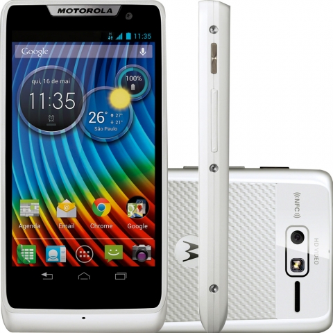 Celular Smartphone Motorola RAZR D3 Dual Chip TIM Android 4.1 Branco Tela Touchscreen 4 Câmera 8MP Procesador Dual Core 1,2 Ghz 3G Wi-Fi e Memória Interna 4GB