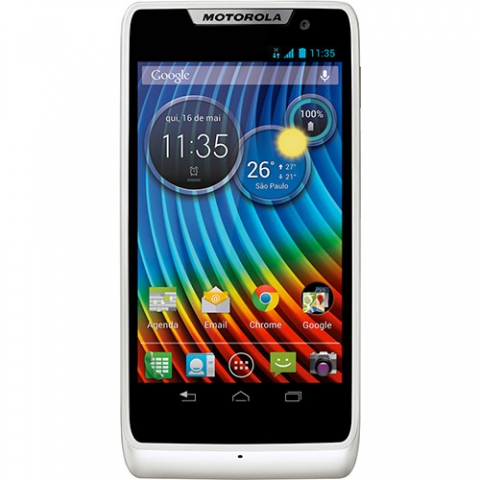 Celular Smartphone Motorola RAZR D3 Dual Chip TIM Android 4.1 Branco Tela Touchscreen 4 Câmera 8MP Procesador Dual Core 1,2 Ghz 3G Wi-Fi e Memória Interna 4GB