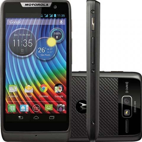 Celular Smartphone Motorola RAZR D3 Dual Chip TIM Android 4.1 Preto Tela Touchscreen 4 Câmera 8MP Procesador Dual Core 1,2 Ghz 3G Wi-Fi e Memória Interna 4GB