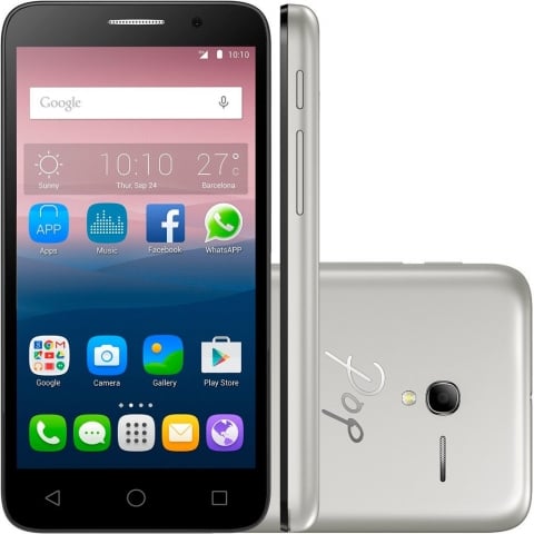 Smartphone Alcatel One Touch Pop 3 5016 Prata  Android 5.1 Lollipop, Memória Interna 8GB, Câmera 8MP, Tela 5