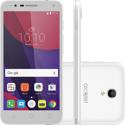 Smartphone Alcatel Pop 4 Android Tela 5 Quad Core 1.1 Ghz 8GB 4G Câmera de 13MP  Branco