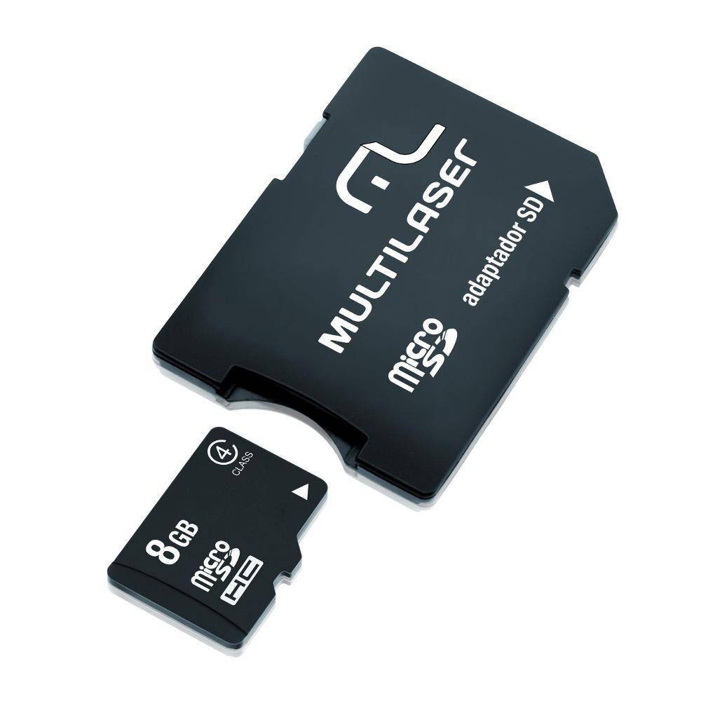 Multilaser Cartão De Memória Micro Sd 8gb + Adaptador Sd Mc004