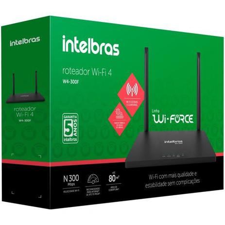 Roteador Intelbras Wi-Fi 4 Wi-Force W4-300F Preto