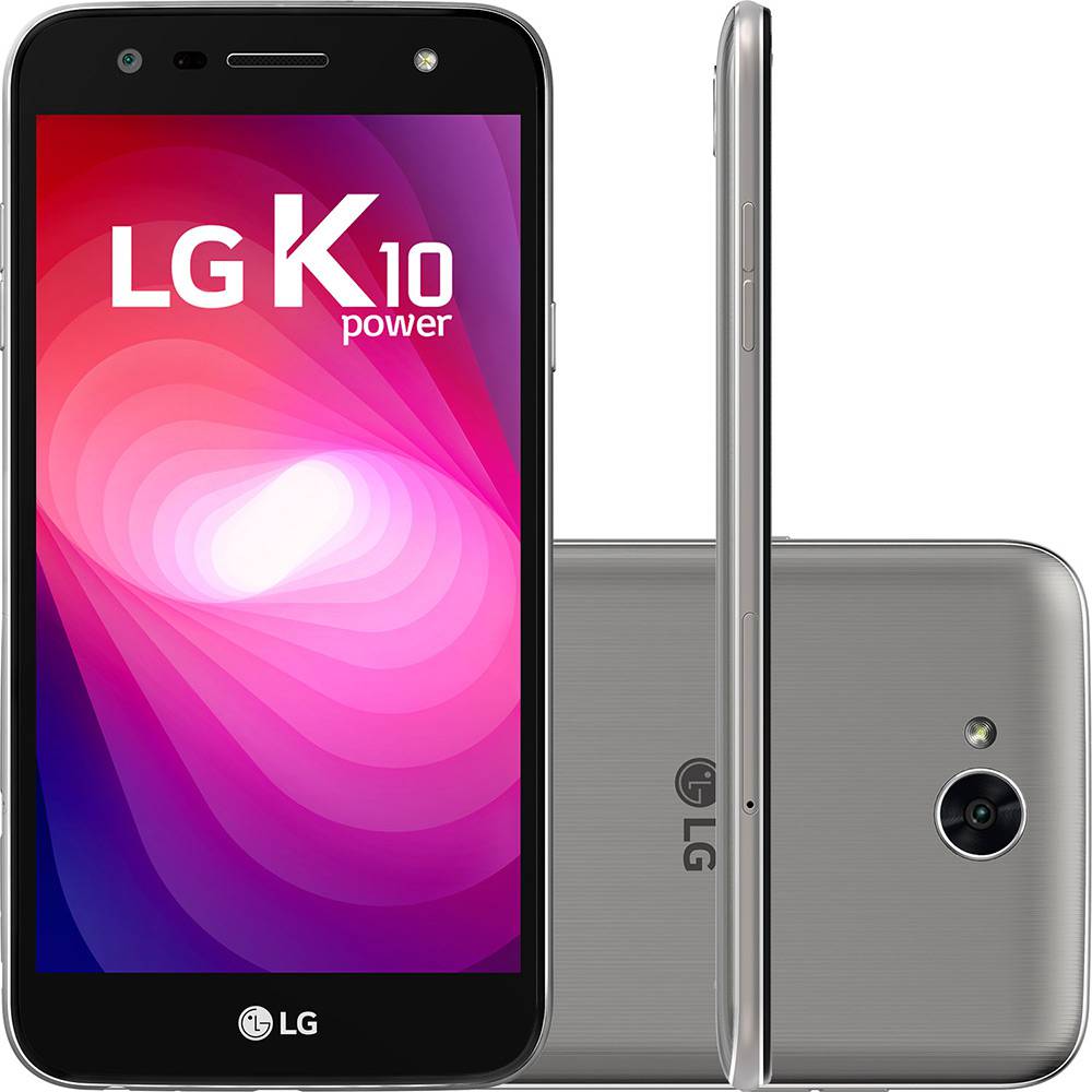 Smartphone LG K10 Power Dual Chip Android 7.0 Tela 5,5 Octacore 32GB 4G Wi-Fi Câmera 13MP  Titânio